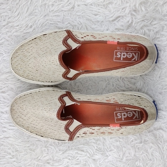 Keds Since 1916 Cream Crochet Fabric Upper Almond Toe Low Heel Slip On Sneaker - Picture 6 of 16